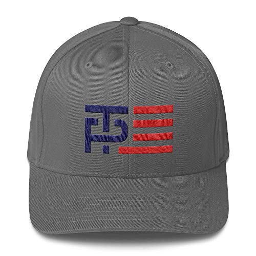 LiberTee Trump Pence 2024 Make America Great Again Flex-Fit Hat for Men and Women, President Trump MAGA Cap Grey