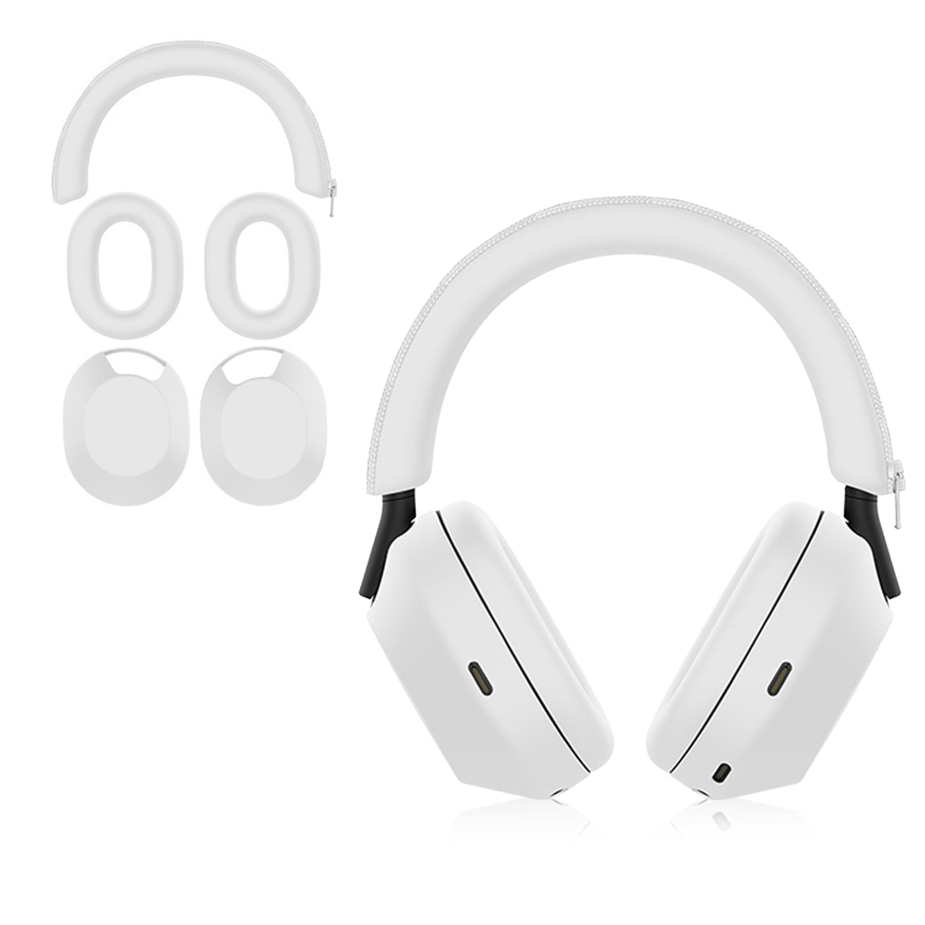 Aiivioll 3 Set Case Cover for Sony WH-1000XM5 Headphones, Embody EarPad Covers/Ear Cup Covers/Headband Cover, Sweat-Proof Soft Silicone Headphones