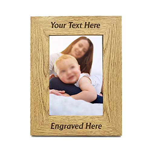 Personalisierte hölzerne Fotorahmen Lasergravur 7"X5 Fotorahmen Familienhochzeit Vatertagsgeschenk für Mama Papa Jeder Text Cover