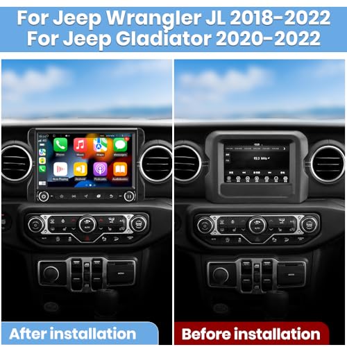 Car Stereo [4GB+64GB] for Jeep Wrangler JL & Gladiator JT 2018-2022, 10 inch Touch Screen Android 13 Radio with Wireless Carplay & Android Auto, GPS/FM/5G WiFi/USB/Bluetooth 5.0/4G LTE