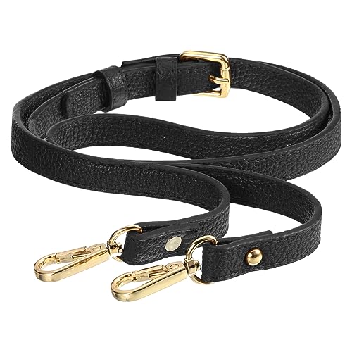Image of uxcell Purse Strap, Leather Adjustable Replacement Strap for Women's Crossbody Handbags Bag, 0.6 inch Wide, 41-51 inch Long (Black)