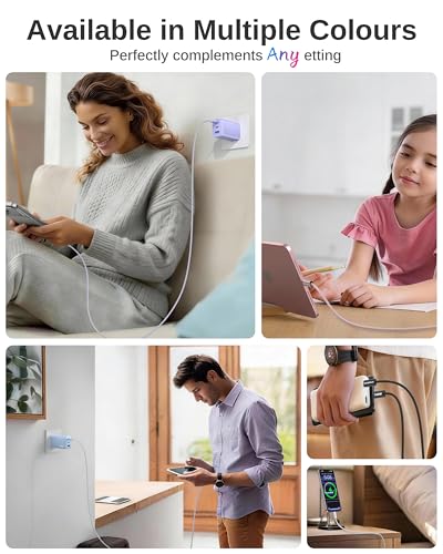 Image of USB C to USB C Cable, 10ft, 100W PD 5A Fast Charging Cord, Aluminum Connector & Nylon Braided Type C Charger Cord for iPhone 17 /16 /15, MacBook Air /Pro, iPad Pro, Samsung S25 /S24 /S23, Pixel 10(Purple)
