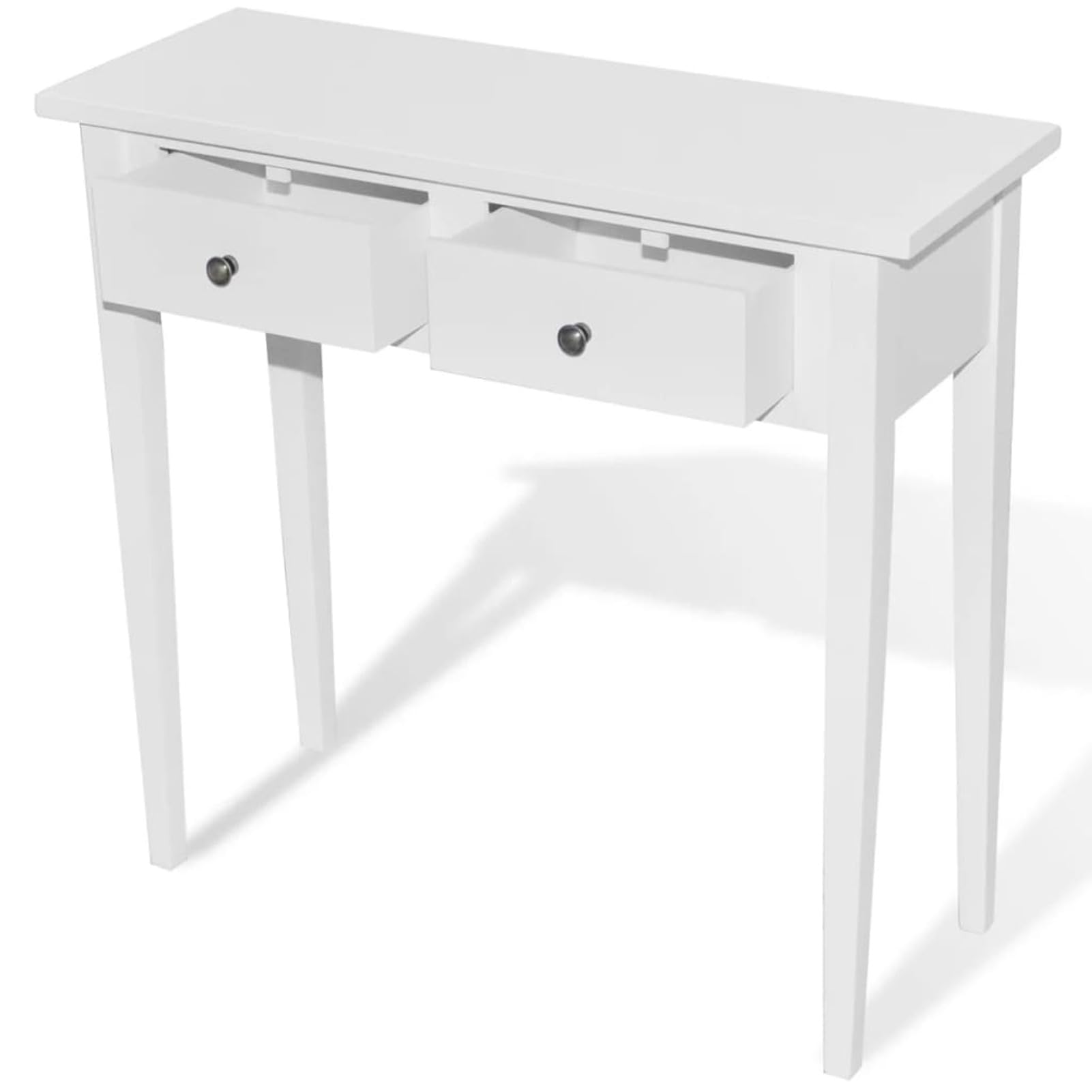 Homgoday Mesa Consola tocador con Dos cajones Blancos Mesas auxiliares de salón,Mesa Consola Recibidor Mueble de Entrada Estrecha Clásica