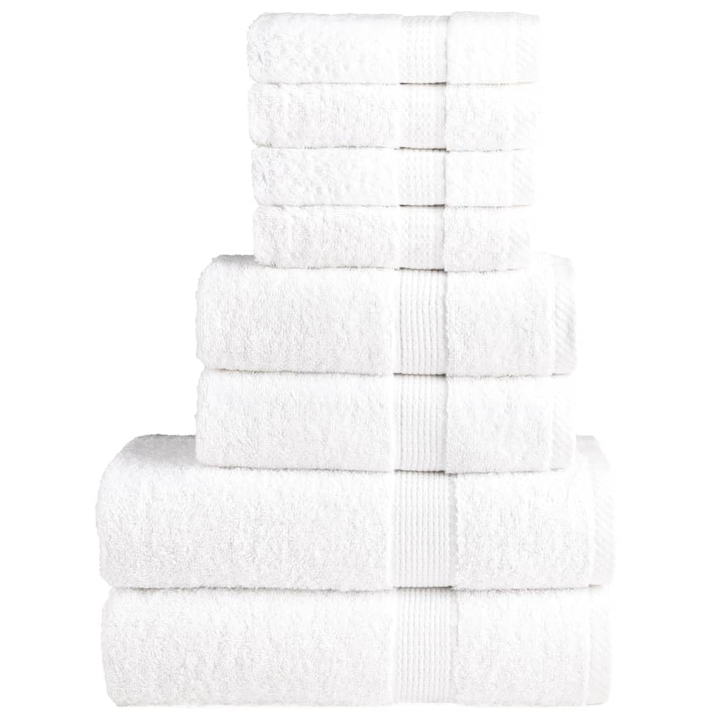 8-częściowy zestaw ręczników premium Solund biały, 600 g/m² bawełna, certyfikat Oeko-Tex, można prać w pralce, do łazienki, hotelu i spa, super miękkie i chłonne ręczniki frotte
