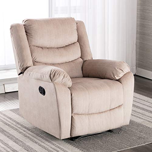 ANJ Recliner Chair with Overstuffed Arm and Back, Classic Recliner Single Sofa Home