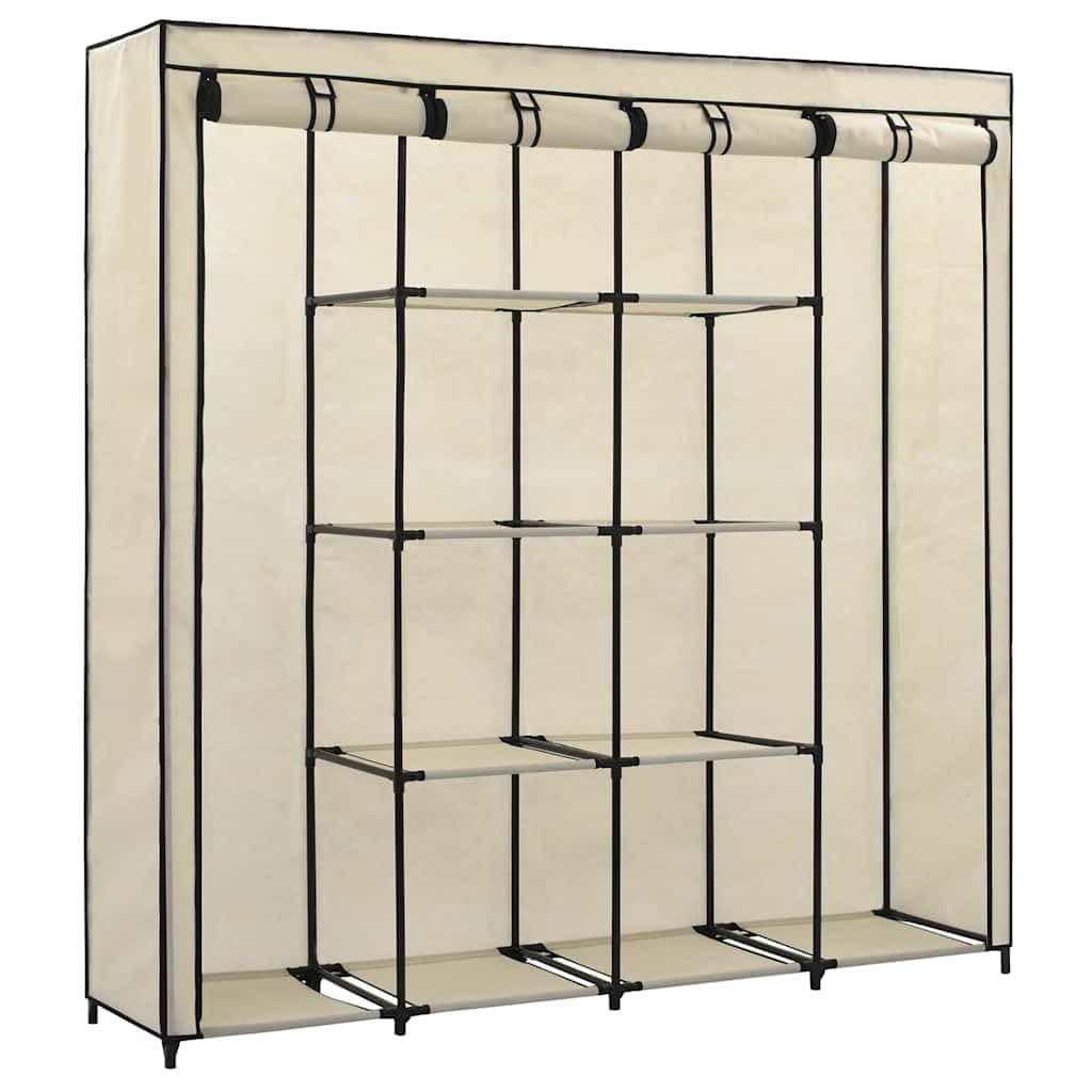 vidaXL Garde-Robe avec 4 Compartiments Crème 175x45x170 cm