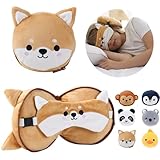 ecoZen Lifestyle Almohada cervical con antifaz (Corgi)