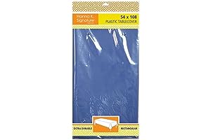 1 Piece Plastic Rectangular Blue Tablecloth, 54" x 108"