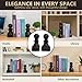 Chess Book Ends for Shelves – Elegant Decorative Bookends for Heavy Books, Office & Living Room Decor – Modern Shelf Organizer and Gift for Book Lovers by ROOKMATE (Black Mate, Pawn Duo)