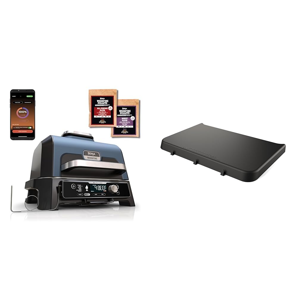 Barbecue électrique XL Ninja Woodfire Pro Connect avec support pour vos repas de jardin
