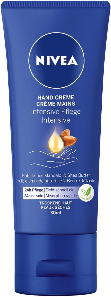 NIVEA Intensive Care Hand Cream Mini (30 ml), Rich Skin Cream with Almond Oil for Intensive Moisture, Hand Care with Unique NIVEA Fragrance