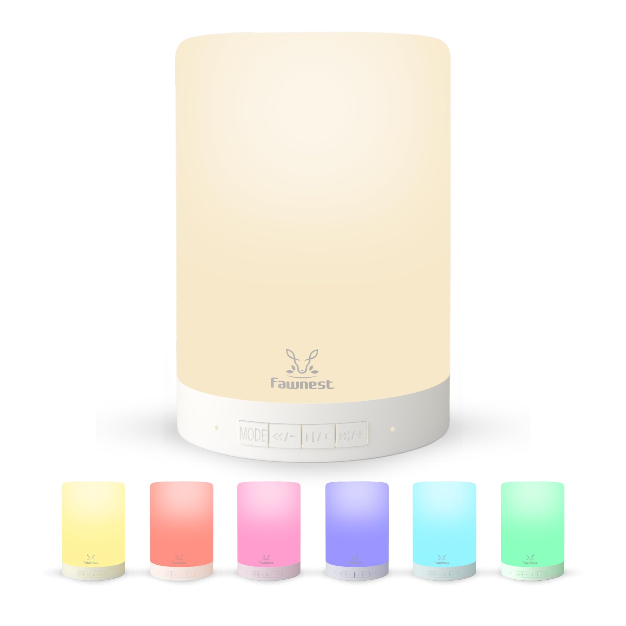 FAWNEST Baby Night Light Nursery Lamp – Wireless Speaker Portable Touch Nightlight for Kids and Toddlers – Soft Glow Bedside Lamp