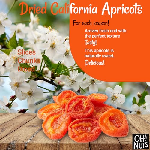 Oh! Nuts Apricots California | 1 Lb - Dried Fruit | Less Sugar Added | Dehydrated Fruit Bites | Packed In New York Zip-Seal Bag For Exceptional Freshness By Oh Nuts thumb #1