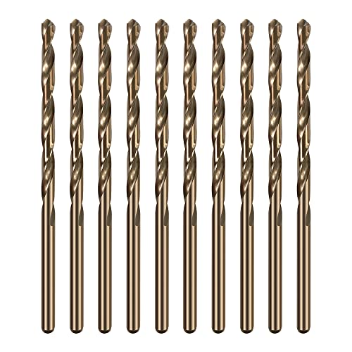 HUAZHICHUN 10PCS Size 2.1mm,M42 8% Cobalt,Titanium Drill bits,Metric Drill Set,HSS Drill Bit Set for Metal,Steel,Aluminum Alloy,Wood,Plastic