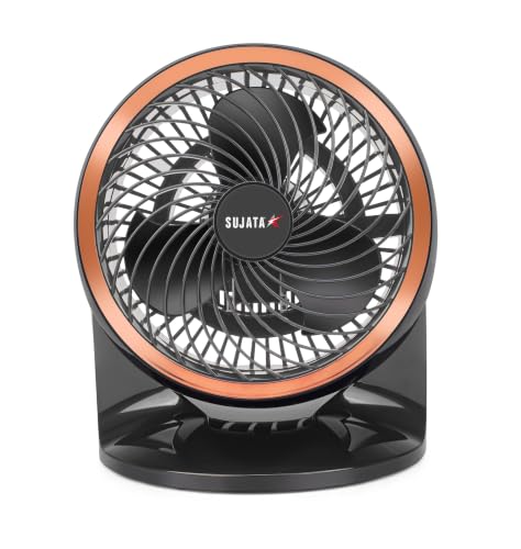 Image of Sujata Table Fan for Home | 2100 RPM, 2 Years Warranty | Small Table Fan High Speed for Home, 180 mm Compact Fan with Balanced Blades, Adjustable Tilt, Portable (SAP1800HS - Black)