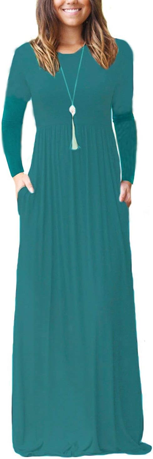 VIISHOW Women's Long Sleeve Maxi Dress with Pockets