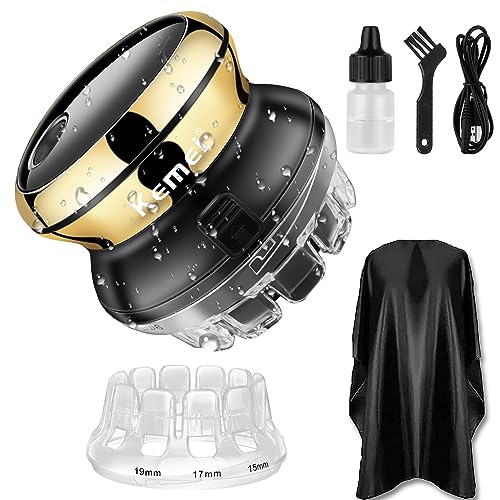 KEMEI Cortapelos para corte de pelo automático, cuchillas giratorias de corte rápido, recortadora eléctrica inalámbrica personal, máquina de corte de pelo inalámbrica recargable por USB con pantalla