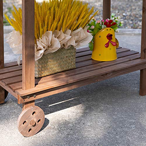 Outsunny US845-460BN0131 36'' Wooden Potting Bench Work Table With 2 Removable Wheels thumb #7