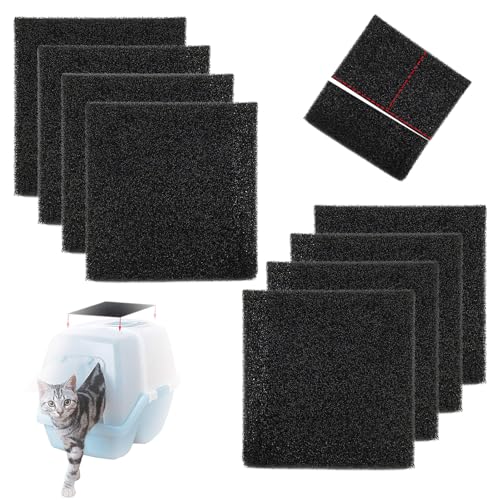 12 Piezas Filtro de Carbón Activado para Arena de Gato, 11.5 x 10.5 x 0.5 cm Filtros de Arena Activos, Filtro de Litera para Gatos, Filtro de Carbón, Filtro de Olor de Carbón Activado