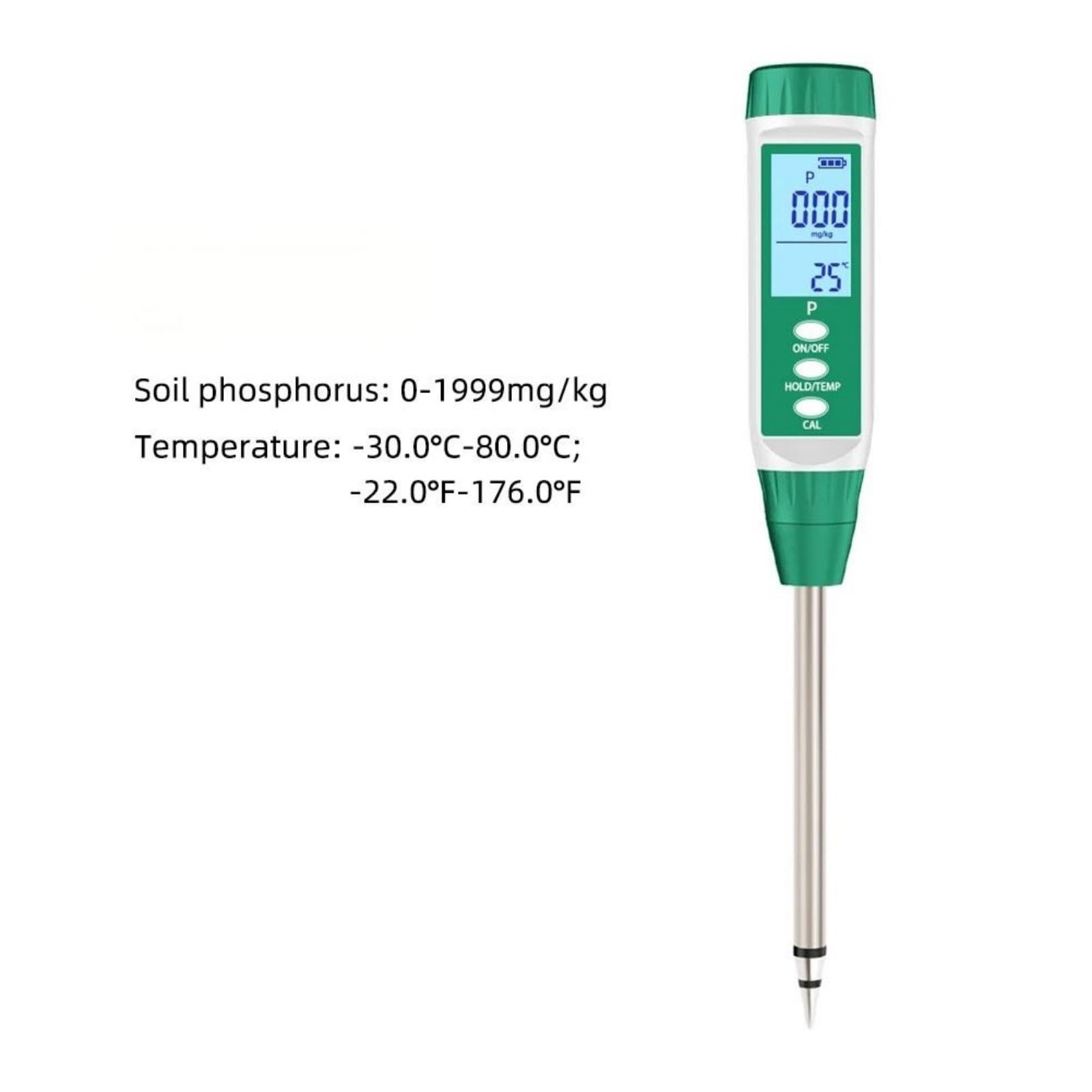 Bodentest-Set, NPK-Messgerät, Boden, schnellwirkender Stickstoff-/Phosphor-/Kaliumtester, Nährstoffanalysatoren Leicht ablesbares Wasserhärte-Testkit(GreenPhosphorus Tester)