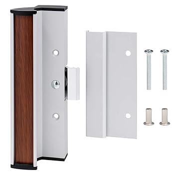 Baomain Mill Finish Patio Door Handle Set BMC-1055 with Clamp Latch, Anodized (Aluminum)