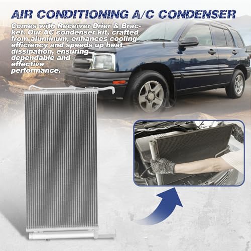 Image of Air Conditioning A /C Condenser Compatible with Hyundai Santa Fe 2001-2006# 3030, CN3030PFC, 9760626000, 9760626001, 9773026200