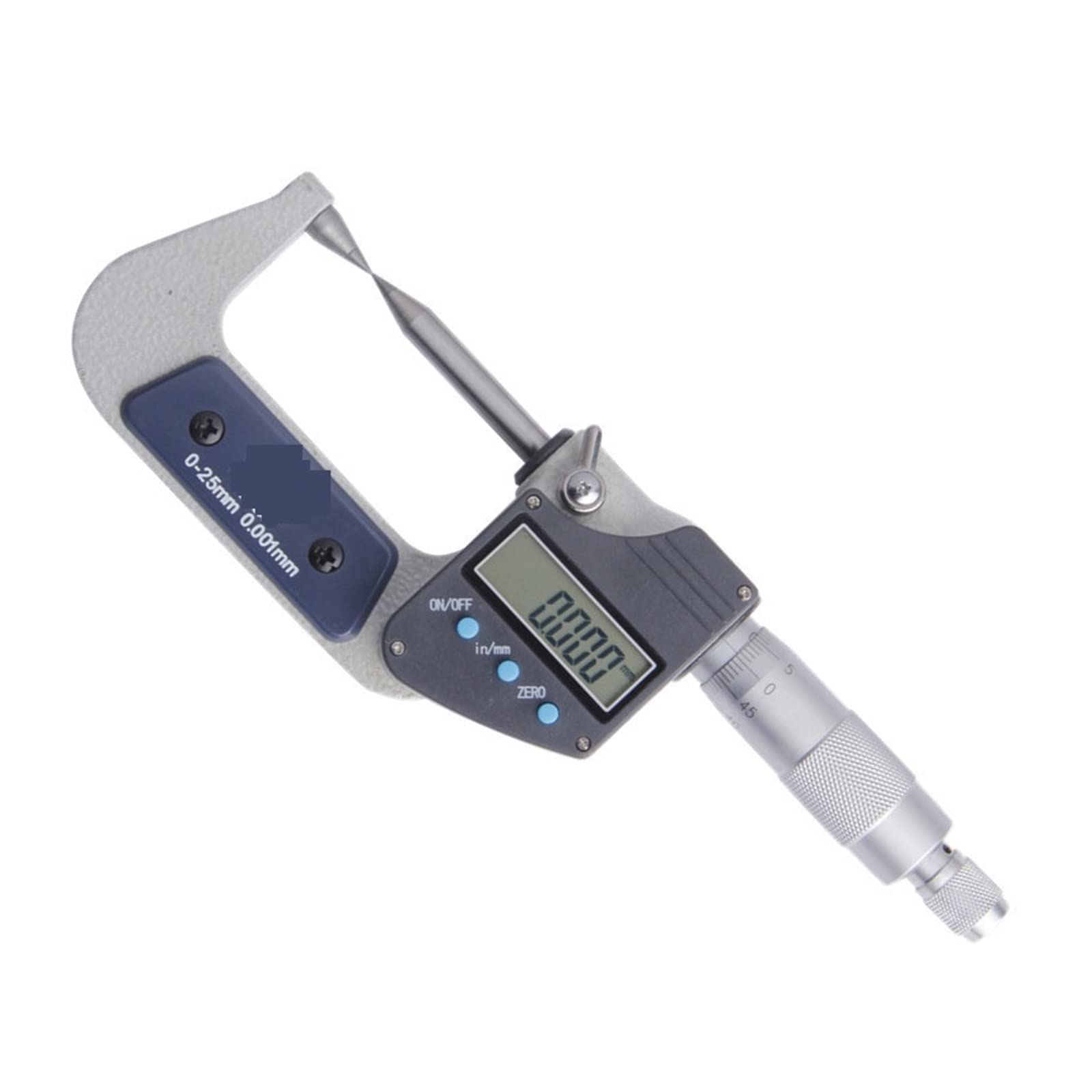 Micrometer, 0-25mm 0.001mm Digital Double Point Outside Micrometer Electronic Carbide Tip Micrometers Measuring Tools