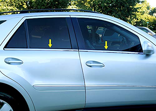 Made in USA! Compatible with 2006-2011 Mercedes Benz ML320 ML350 ML430 4pcs Stainless Steel Window Sill Overlay