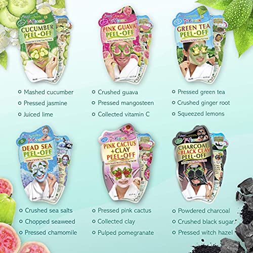 7th Heaven Face Mask Beauty Box Skincare Set - 8 x Face Masks & Soft Cleansing Face Cloth - 6 Variety Peel Off Face Masks, Dead Sea Mud Mask & Strawberry Cream Hydrating Mask - Gift Set with Box - Image 4