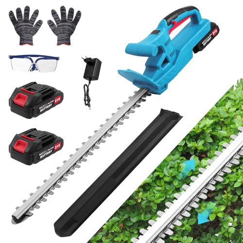 Heckenschere Akku Profi Hecken, Akku Heckenschere mit askku & Ladegerät, 21V Heckenschere Elektrisch, 50CM Dual Action Klinge, 17mm Zahnabstand, 750W Heckenschneider für Garten/Sträucher/Randpflanzen Heckenschere Akku Profi Hecken, Akku Heckenschere mit askku & Ladegerät, 21V Heckenschere Elektrisch, 50CM Dual Action Klinge, 17mm Zahnabstand, 750W Heckenschneider für Garten/Sträucher/Randpflanzen