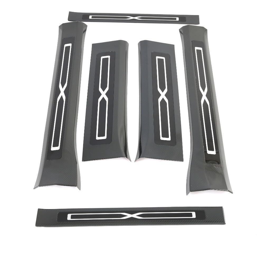 Mauxpiao A Pplicable To Tesl Model X Interior & Exterior Door Sill Trim Carbon Fiber Texture,Car Ccessories Fds/A