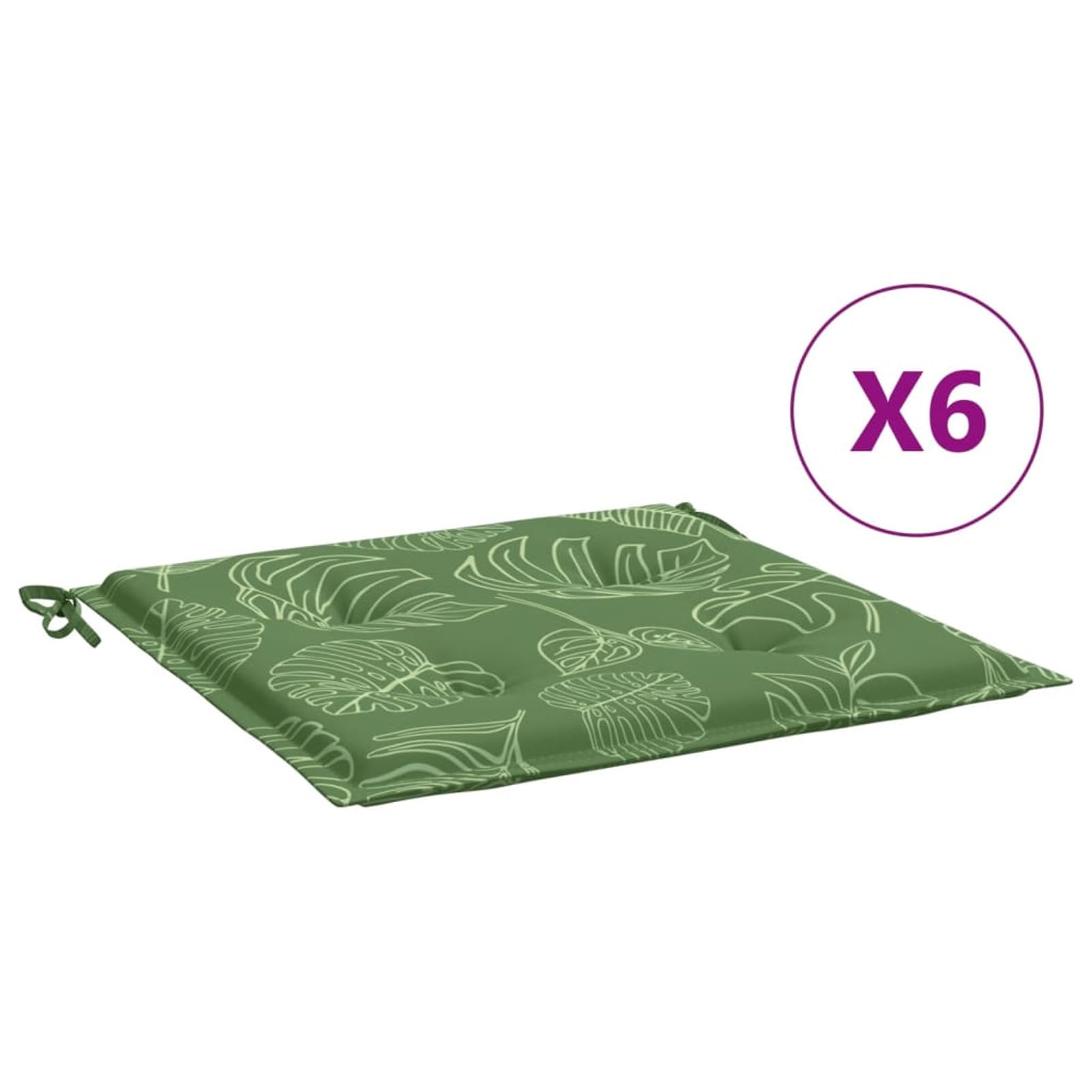 ShGaxin Cojines de Silla 6 uds Tela Estampado de Hojas 40x40x3 cm, Cojines para Butacas De Jardin, Cojines Sillas Cocina, Cojines para Sillas De Terraza, Cojin Silla Exterior - 361025