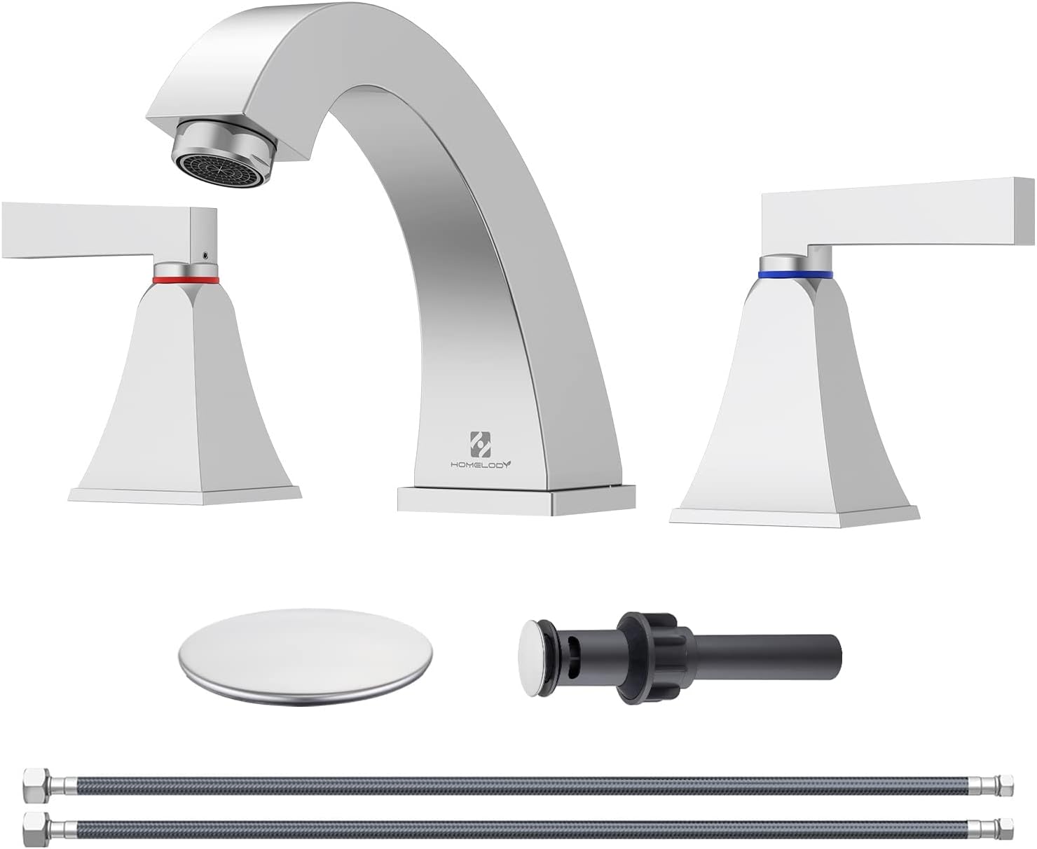 HOMELODY Widespread Bathroom Faucet 8 Inch, 2 Handle Bathroom Sink