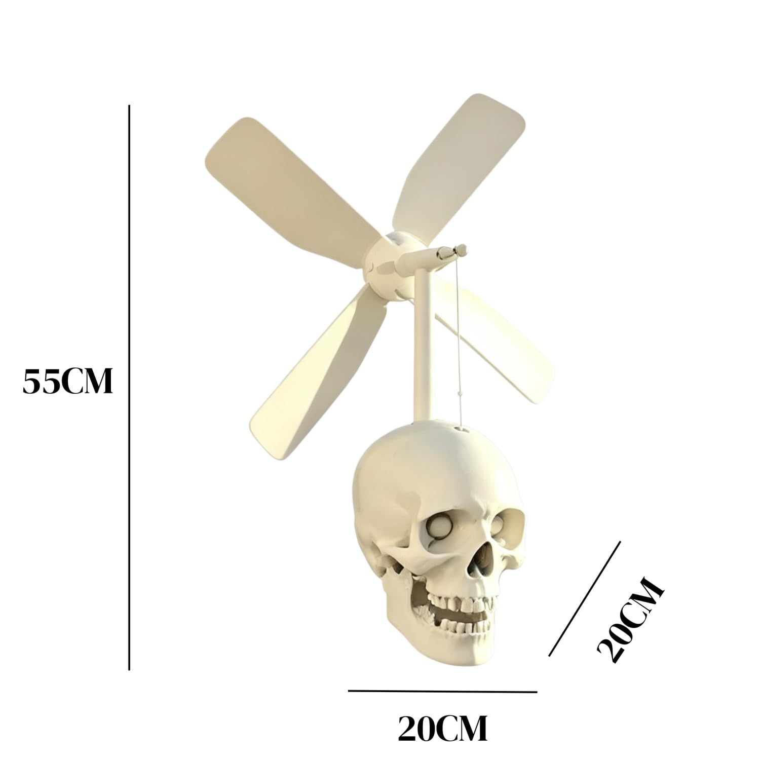 Totenkopf-Windmühle, Halloween-Dekoration – Totenkopf-Windspiel, Outdoor-Gartendekoration, Terrasse, Rasen und Innendekoration für gruselige saisonale Displays