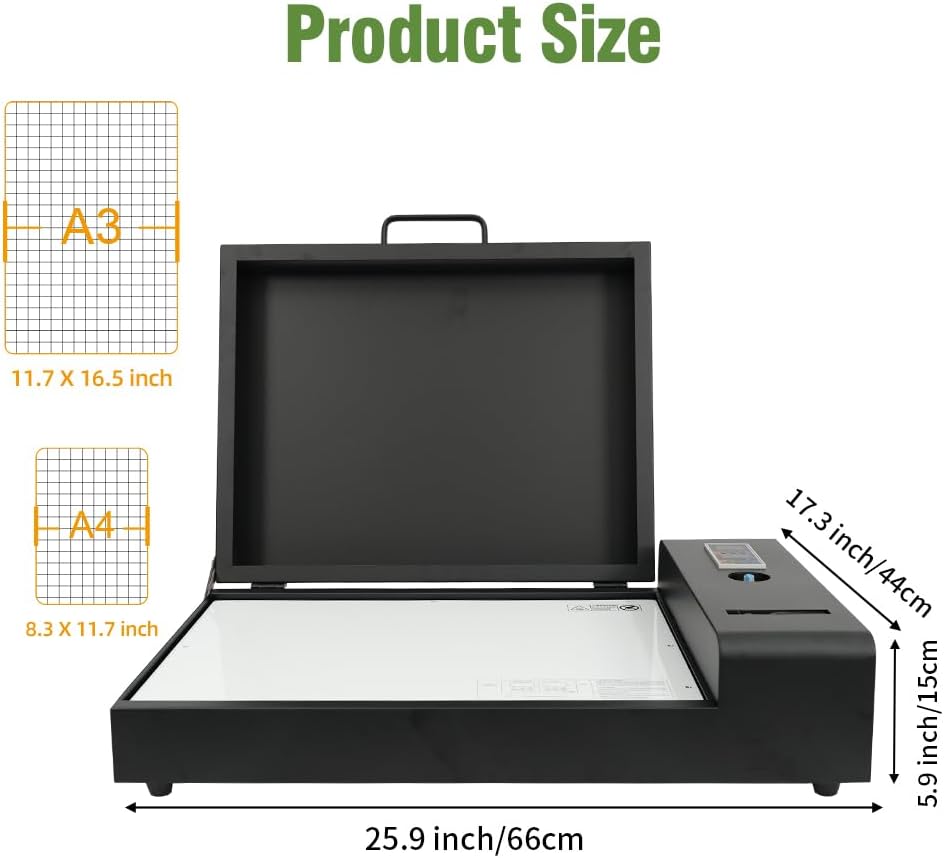 A3 DTF Oven Dryer with Temperature Control for Heat Transfer Printing for T-Shirts, Black A3 DTF Curing Oven with Air Purifier for Curing Transfer Film