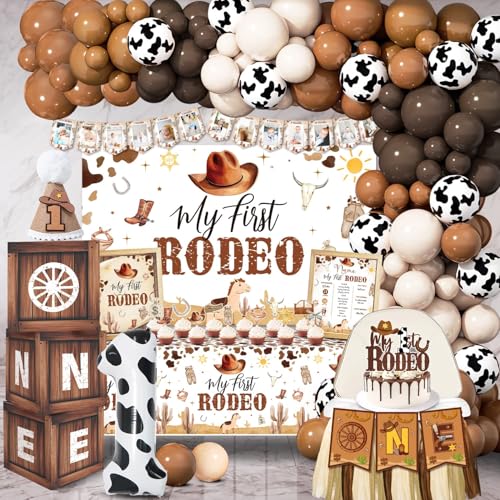First Birthday Decorations for Boy – My First Rodeo All-in-One Co...