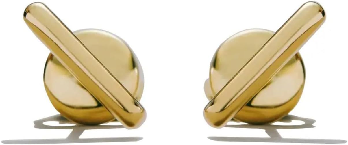 ONI Collective Bar Stud - 925 Sterling Silver with Rhodium or 14K Gold Plating, Sleek Straight Bar Design