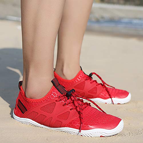 Image of MAYZERO Water Shoes Men Women Swim Surf Shoes Beach Pool Shoes Wide Toe Hiking Aqua Shoes Winter House Slippers
