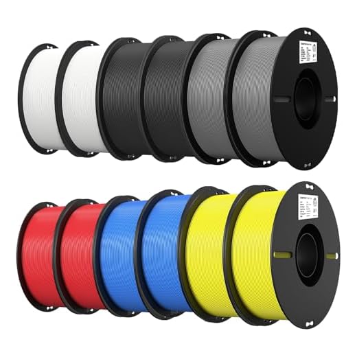 Creality 3D Printer Filament, 3D Printing Filament Tougher and Stronger, Accuracy +/- 0.02mm, 12kg, Black*2,White*2,Grey*2,Blue*2,Red*2,Yellow*2