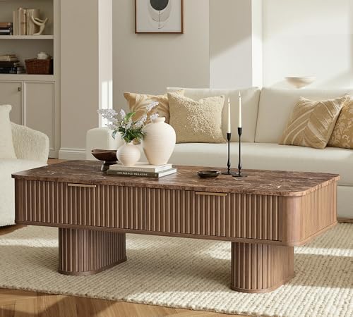 Win2win Fluted Coffee Table with Storage