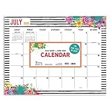 Floral Large 17 x 22 Desk Pad Monthly Blotter Calendar (July 2020 - June 2021)