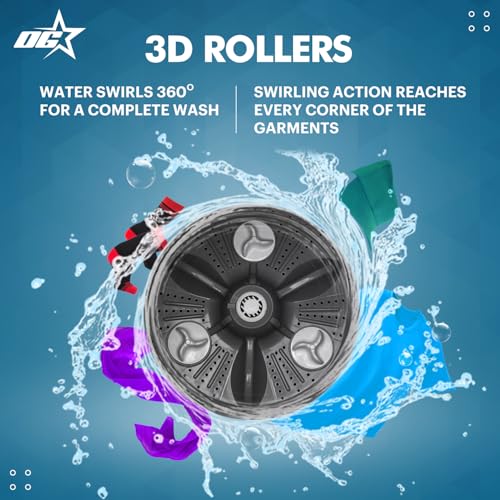 Image of OG Star Smart Choice 7.5 Kg Semi-Automatic Top Load Washing Machine | 1400 RPM Powerful Motor | 3D Rollers | Dual Waterfall | Built-in Detergent Box | Heavy Duty Performance