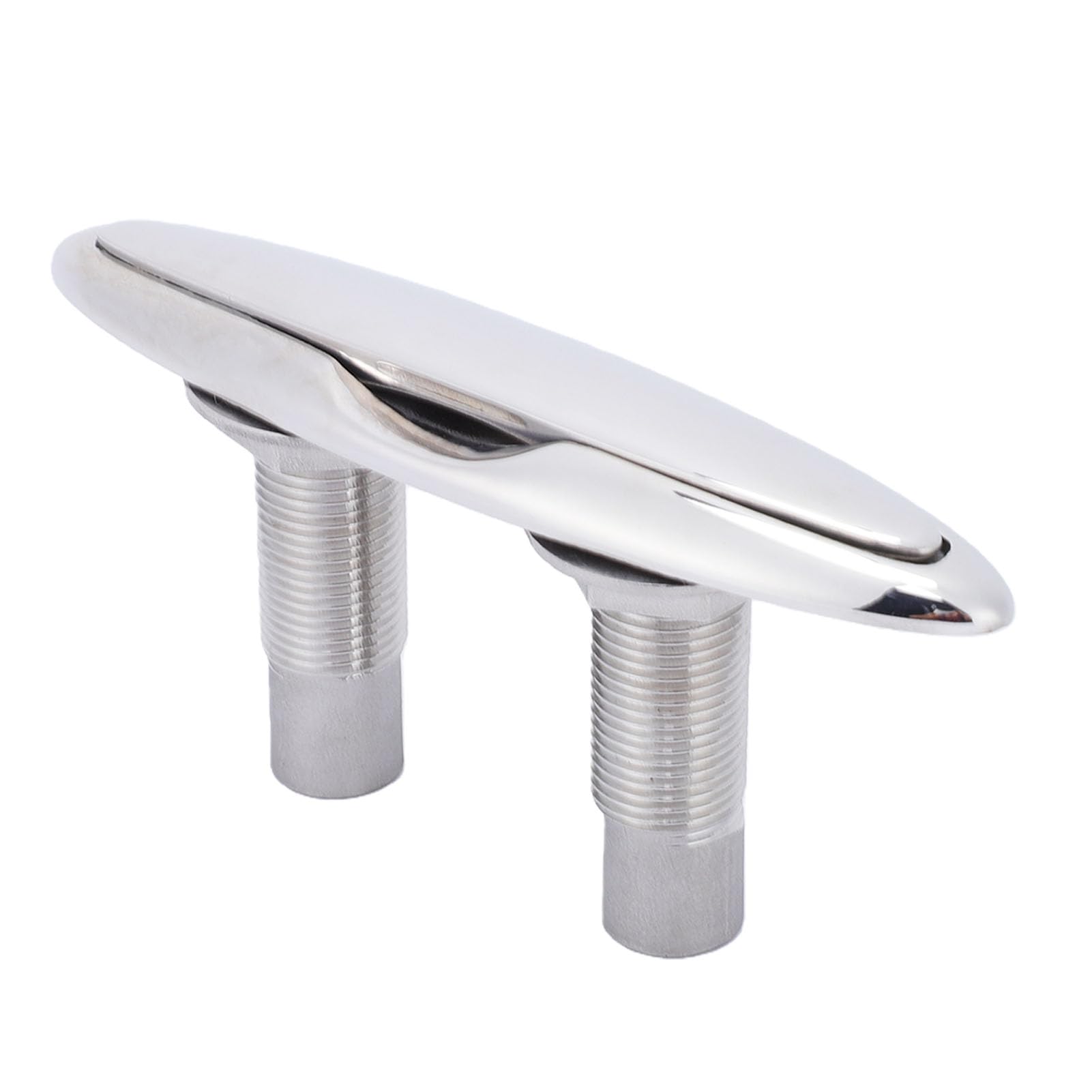6-Zoll-Pull-Up-Klampe für Boote, bündig montierte, einziehbare Dock-Klampe aus Edelstahl mit Trägerplatte und Sicherungsmuttern. Hochglanzpolierte Pop-Up-Klampe aus 316 in