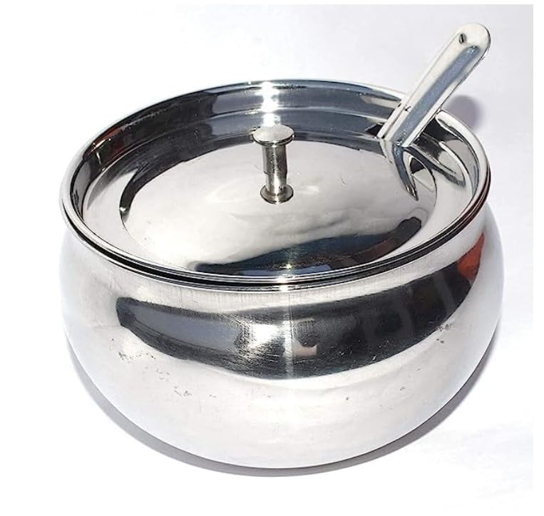 See full amazon price history chart for YOZTI 250 ml Stainless Steel Puja Ghee Pot, Ghee Pot with Spoon, Pickle Container, Oil Container for Kitchen & Dining YOZTI 250 ml Stainless Steel Puja Ghee Pot, Ghee Pot with Spoon, Pickle Container, Oil Container for Kitchen & Dining (B0D4B27FNJ) Amazon Price History, Amazon Price Tracker