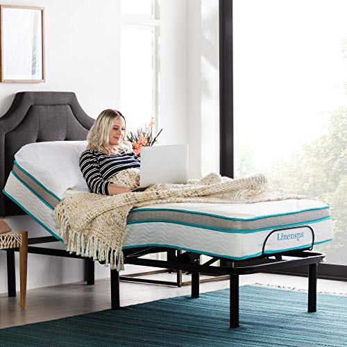 LINENSPA Adjustable Bed Base - Motorized Head and Foot Incline - Quick