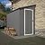 LZbeiteM Shed Lean to Storage Shed, Outdoor 4' x 8' Metal Wall Side Storage Sheds & Outdoor Storage, Garden Storage Cabinet for Backayrd, Patio and Outdoor Use,Grey