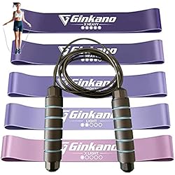 Agisports - Bandas Elasticas de Fitness/Bandas de Resistencia, Mas Comba Crossfit Ajustable Incluida - 2.8M. Ideal para Entrenamiento de Fitness en Casa o Gimnasio