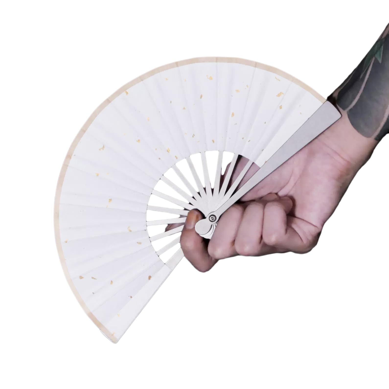 Titanium Folding Fan Kung Fu Fan Hand Held Folding Fan Portable Tai Chi Chinese Japanese Fan EDC for Men and Women 5.5"