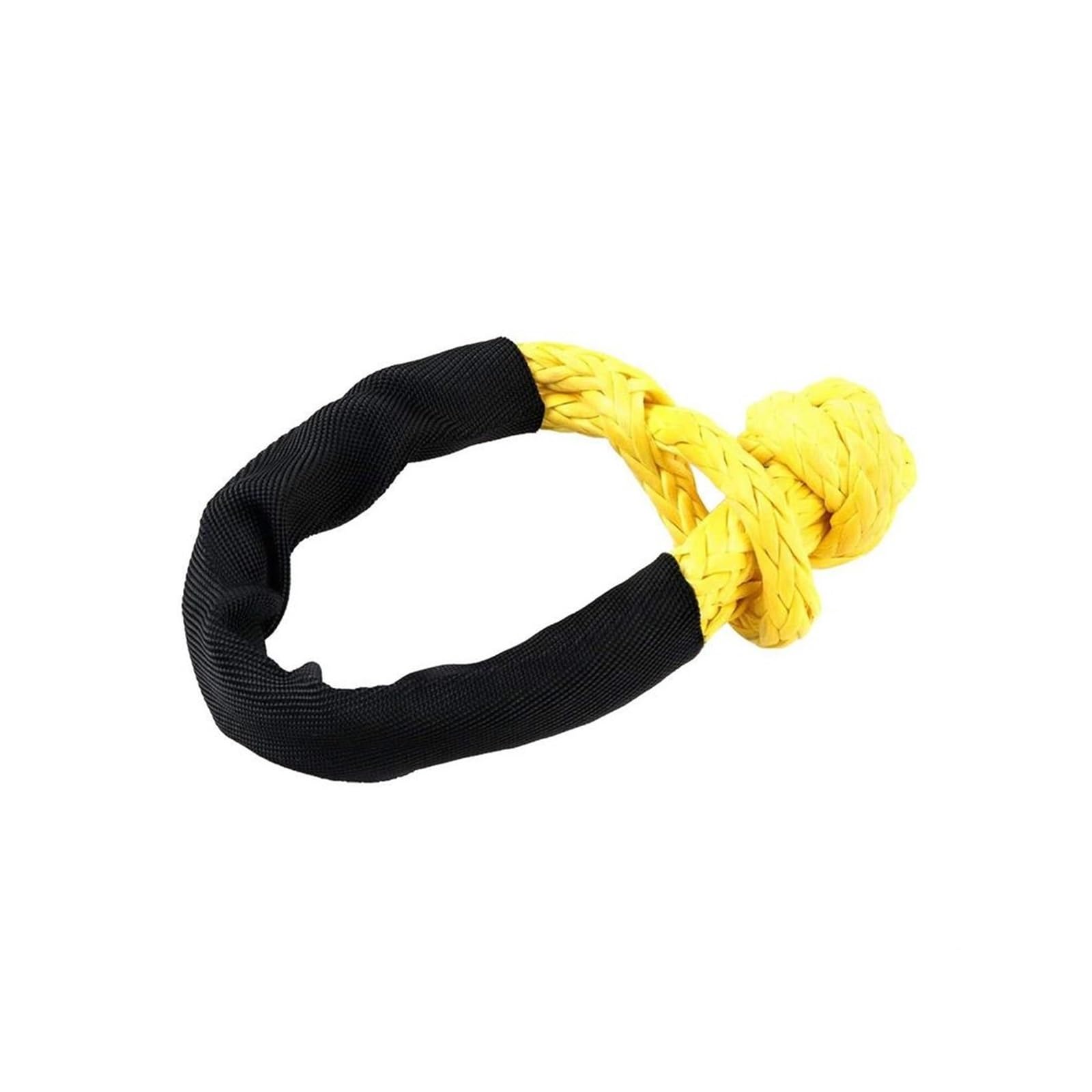 Mthckxjbsuz Giallo Winch Rope, Towing Soft Shackle Synthetic Road Recovery Rope 38000 Lbs With Extra Sleeves For Suv(Giallo)