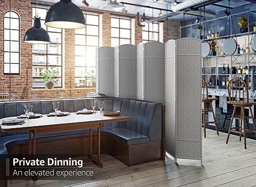 Sorbus 8 Panel Room Divider 6 ft. Tall - Privacy Screen, Extra Wide Double Hinged Panels, Mesh Hand-Woven Design, Partition Room Dividers and Folding Privacy Screens, Wall Divider for Room Separation